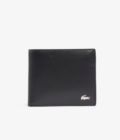 Portefeuille moyen FG en cuir Lacoste Noir