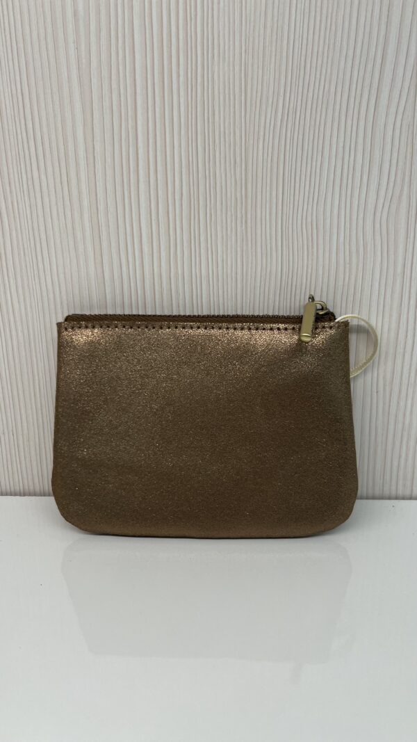 Porte-monnaie Briny XS cuir pailleté Mila Louise bonze fossil