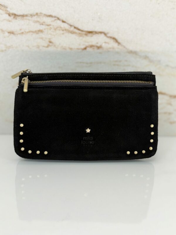 Portefeuille femme Odie L cuir Mila Louise noir