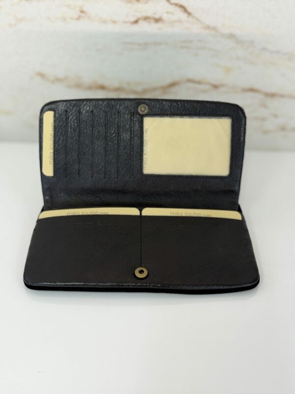 Portefeuille femme Odie L cuir Mila Louise noir
