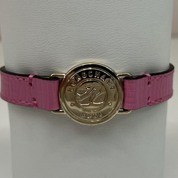 Bracelet femme cuir Le Pliage Longchamp rose
