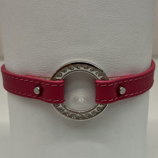 Bracelet femme cuir Le Foulonné Longchamp rose