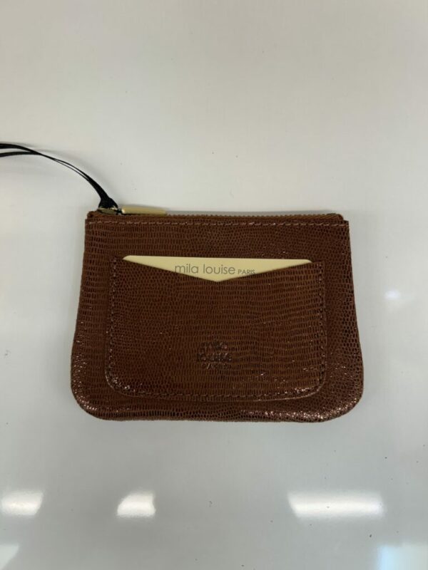 Porte-monnaie Lias cuir effet lézard cognac Mila Louise