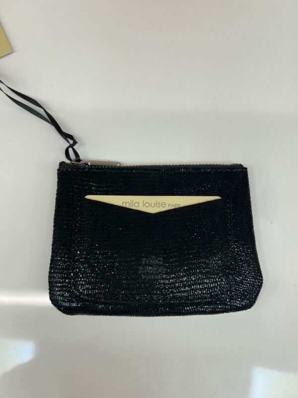 Porte-monnaie Lias cuir effet lézard noir Mila Louise