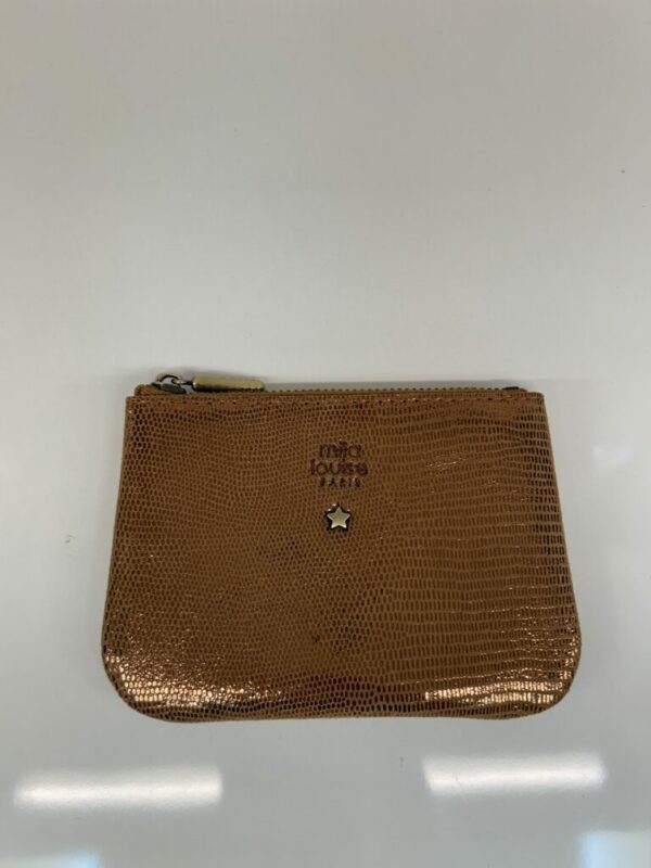 Porte-monnaie Briny cuir effet lézard cognac Mila Louise