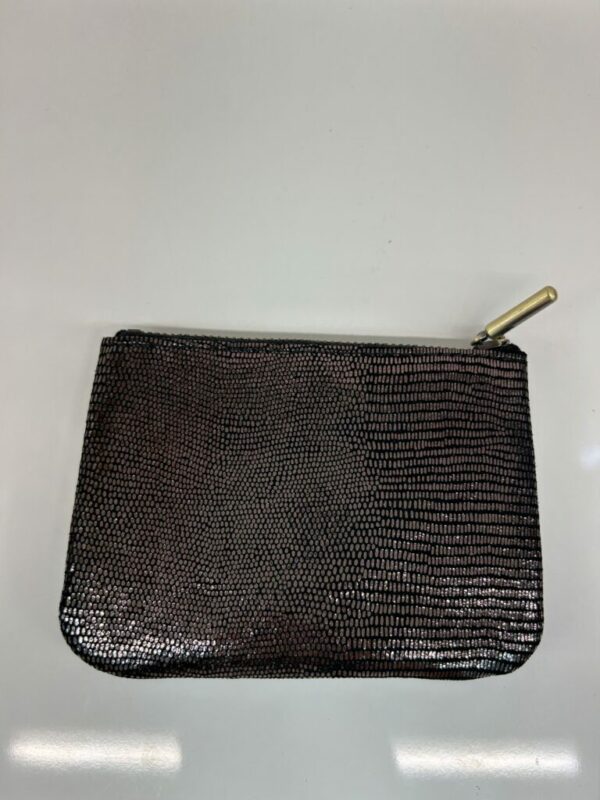 Porte-monnaie Briny cuir effet lézard noir Mila Louise