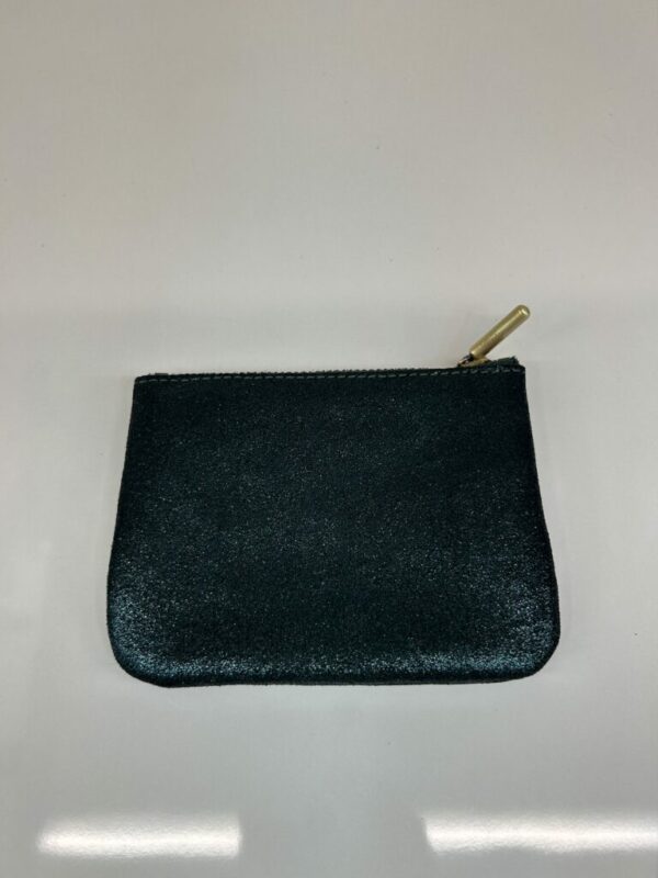 Porte-monnaie Briny cuir effet pailleté vert Mila Louise