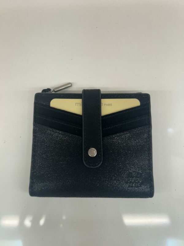 Porte-carte SIDO cuir effet paillettes noir Mila Louise