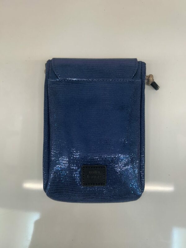 Sac porte téléphone Roel bleu cuir effet lézard Mila Louise