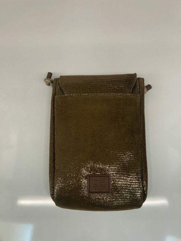 Sac porte téléphone Roel kaki cuir effet lézard Mila Louise
