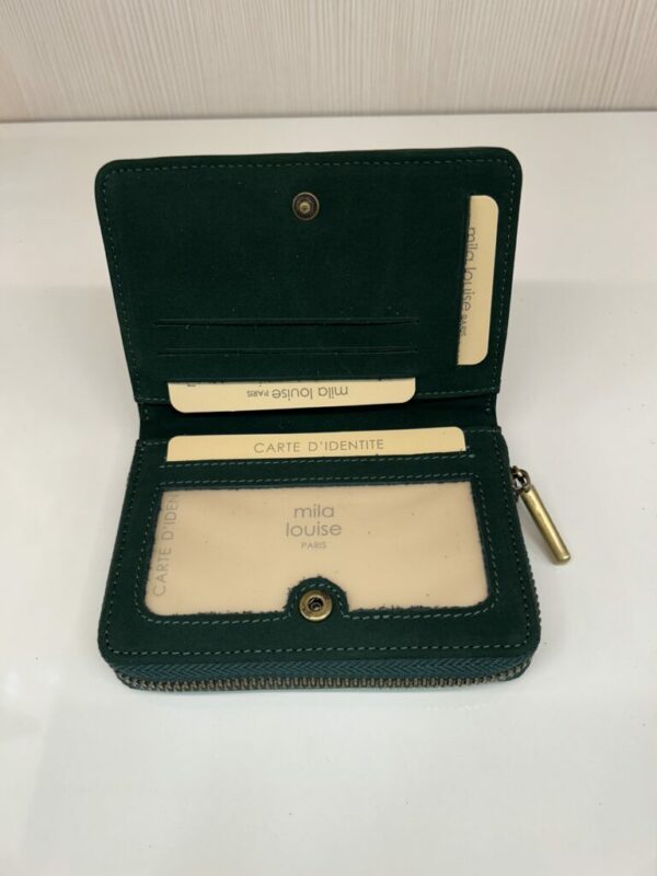 Portefeuille femme SIRIA cuir vert Mila Louise