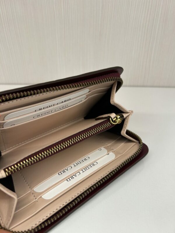 Portefeuille femme cuir lisse bordeaux/nude Gérard Darel