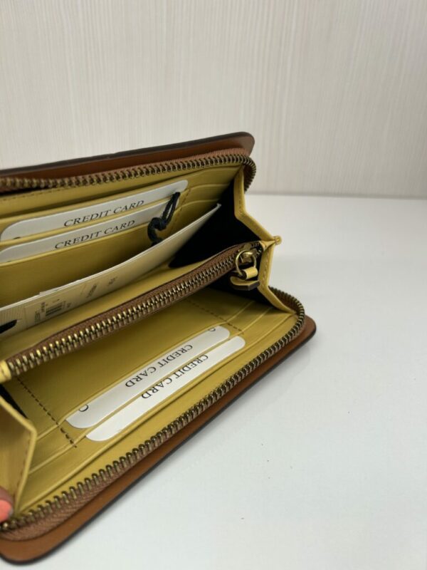 Portefeuille femme cuir lisse camel/paille Gérard Darel