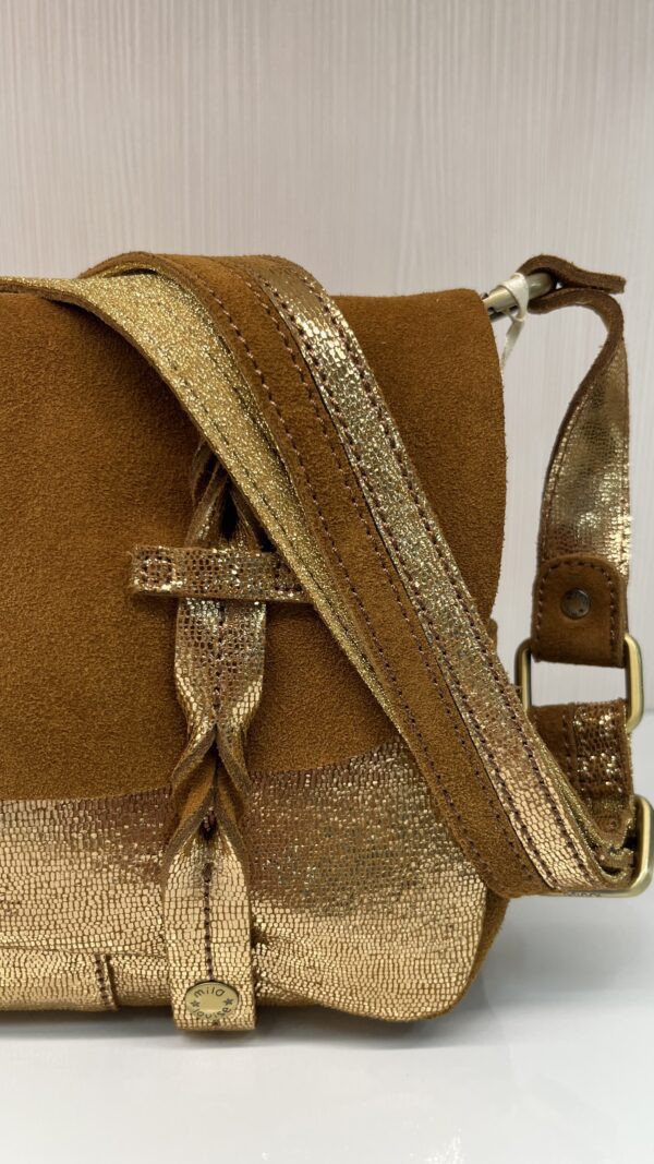 Sac cartable besace Aless RXV cuir Mila Louise camel