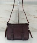 Sac besace cartable BESS E1 cuir MILA LOUISE rouge dark