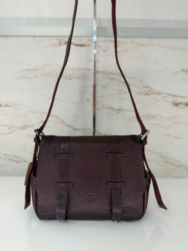 Sac besace cartable BESS E1 cuir MILA LOUISE rouge dark