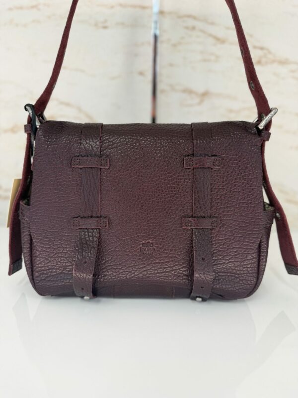 Sac besace cartable BESS E1 cuir MILA LOUISE rouge dark