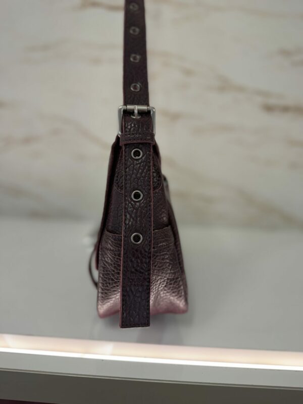 Sac besace cartable BESS E1 cuir MILA LOUISE rouge dark