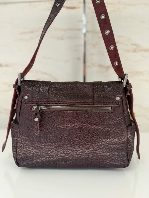 Sac besace cartable BESS E1 cuir MILA LOUISE rouge dark