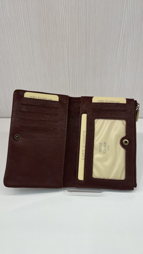 Portefeuille femme Prun cuir Mila Louise auburn