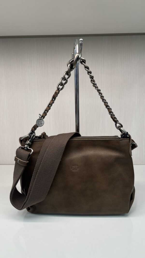 Sac bandoulière Noeli XS fumé kaki Mila Louise en cuir