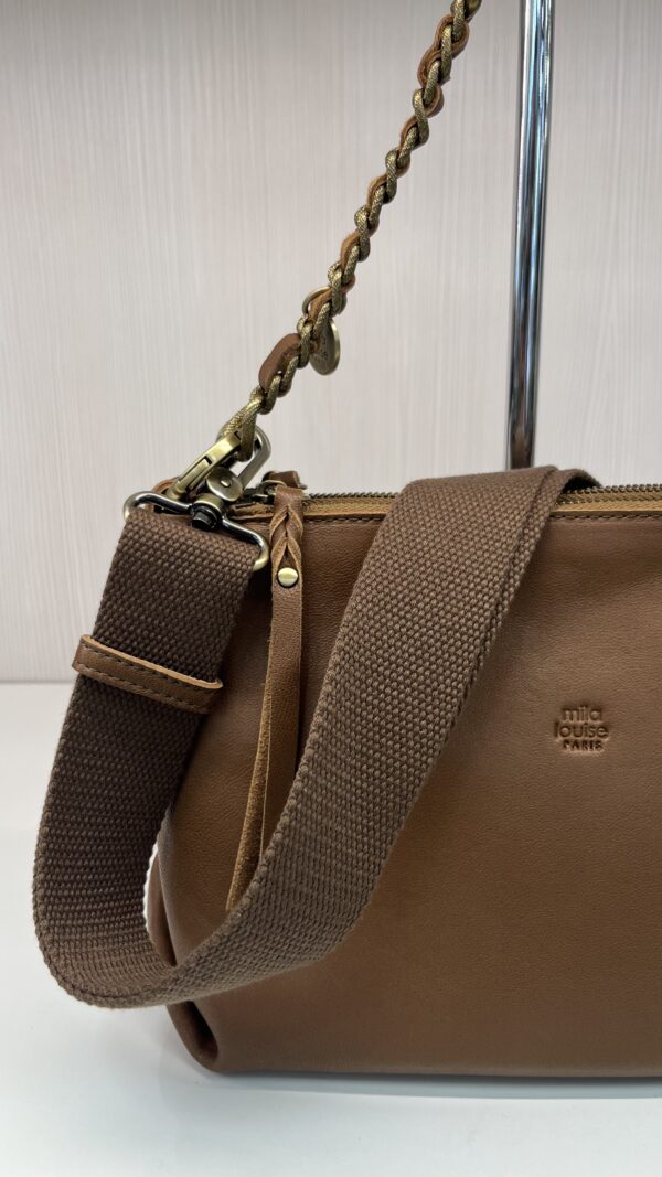 Sac bandoulière Noeli XS ocre Mila Louise en cuir