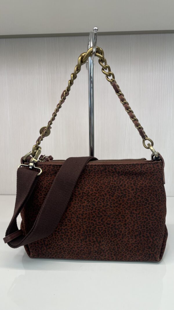 Sac bandoulière Noeli XS PA auburn léopard Mila Louise en cuir