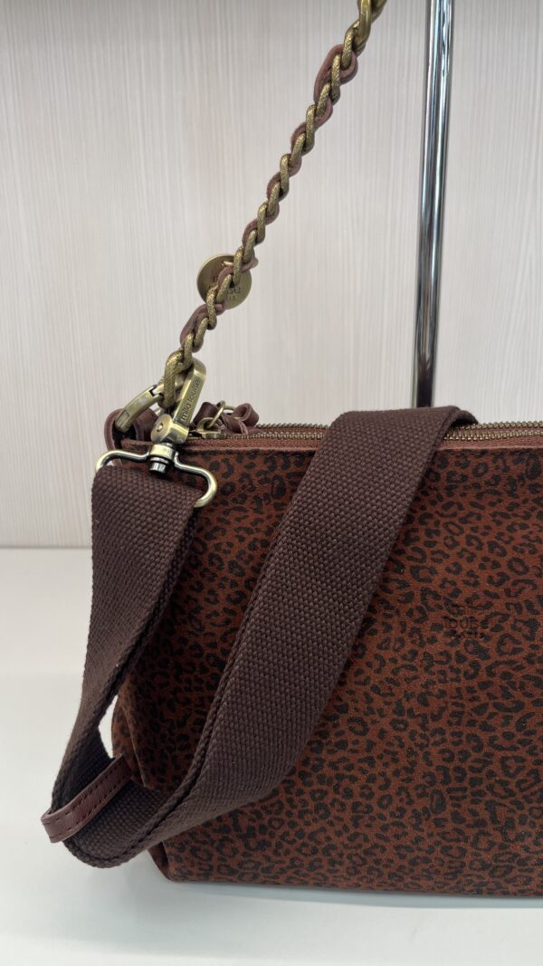 Sac bandoulière Noeli XS PA auburn léopard Mila Louise en cuir