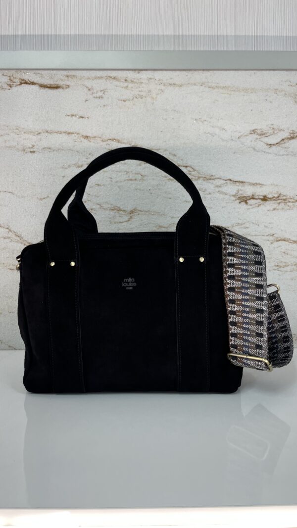 Sac à main Mapa V noir Mila Louise croute de cuir