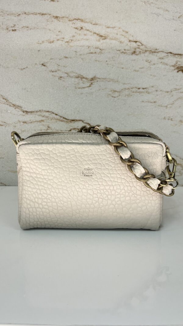 Sac besace Mama E cuir effet bubble MILA LOUISE latte