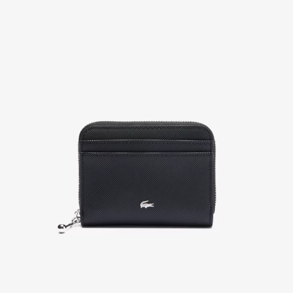 Petit portefeuille zippé Daily City Lacoste Noir