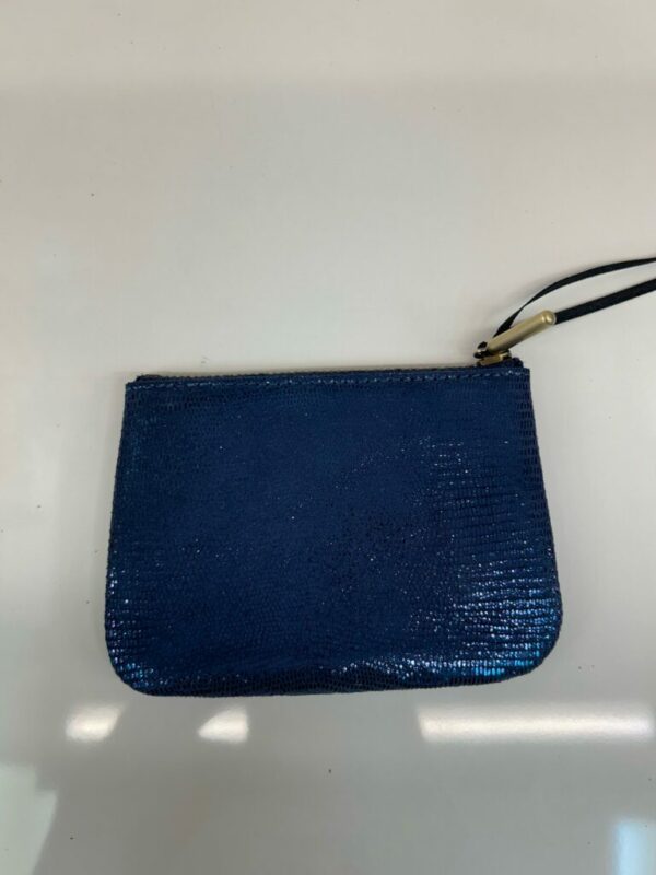 Porte-monnaie Lias cuir effet lézard bleu encre Mila Louise