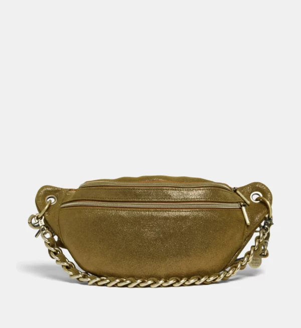 Sac banane Petra Mila Louise cuir paillettes kiwi