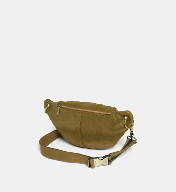 Sac banane Petra Mila Louise cuir paillettes kiwi