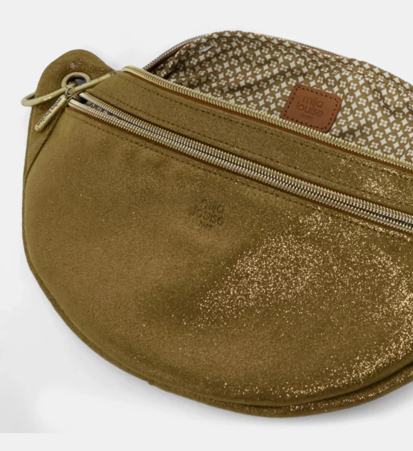 Sac banane Petra Mila Louise cuir paillettes kiwi