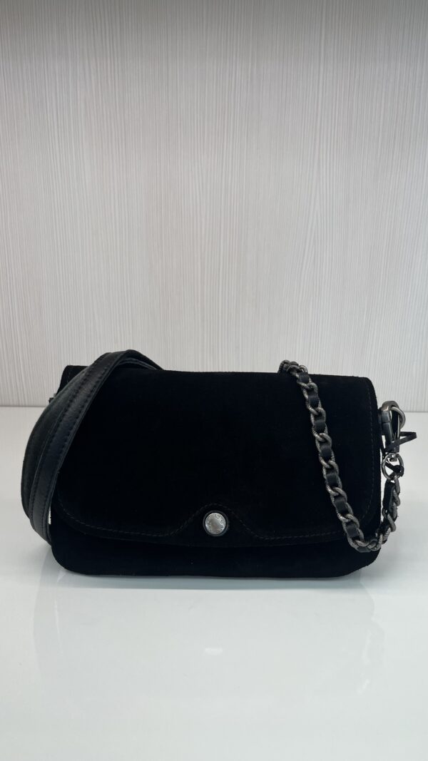 Sac pochette porté travers Odile V noir cuir Mila Louise