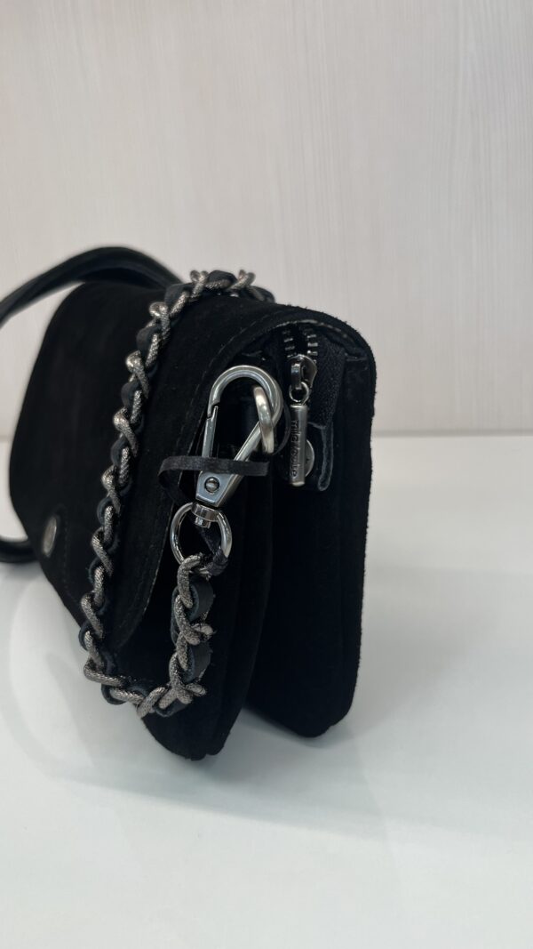 Sac pochette porté travers Odile V noir cuir Mila Louise