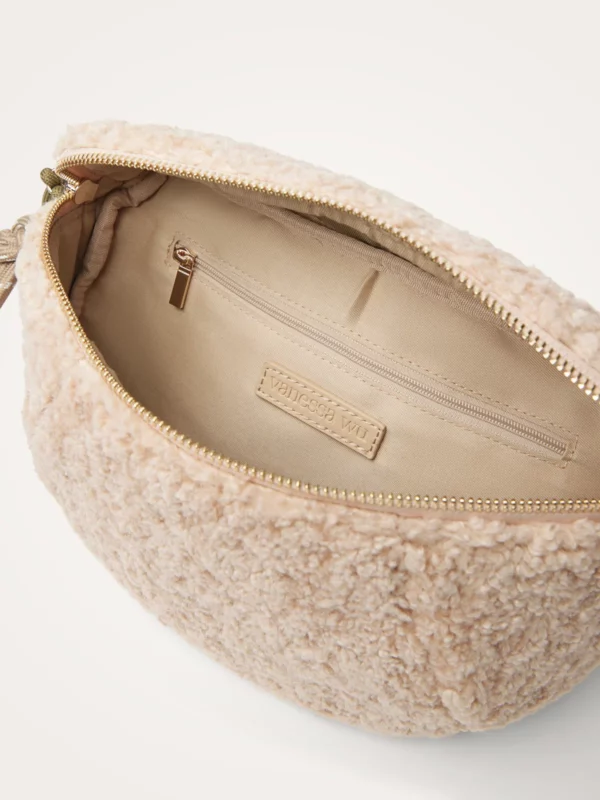 Sac banane femme Aspen moumoute Vanessa Wu beige