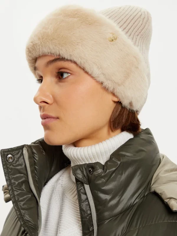 Bonnet moumoute femme Guess ivoire TM