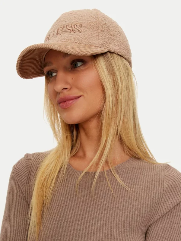 Casquette moumoute femme Guess beige/marron