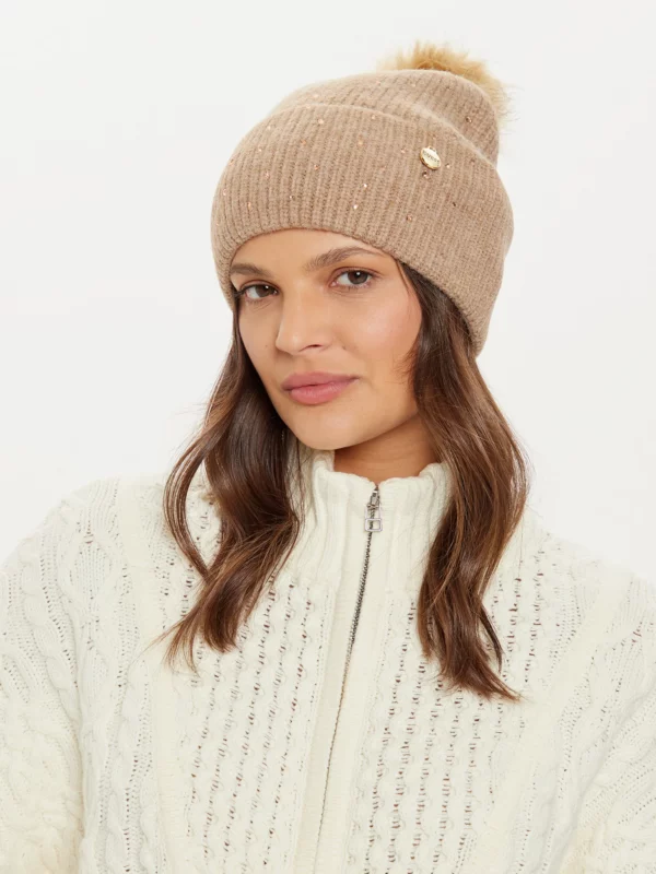 Bonnet femme Guess camel/beige TL