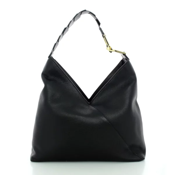 Sac hobo cuir Pagode noir Lancel