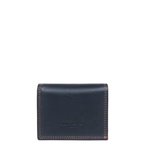 Porte-monnaie homme cuir soft vintage bleu Lancaster