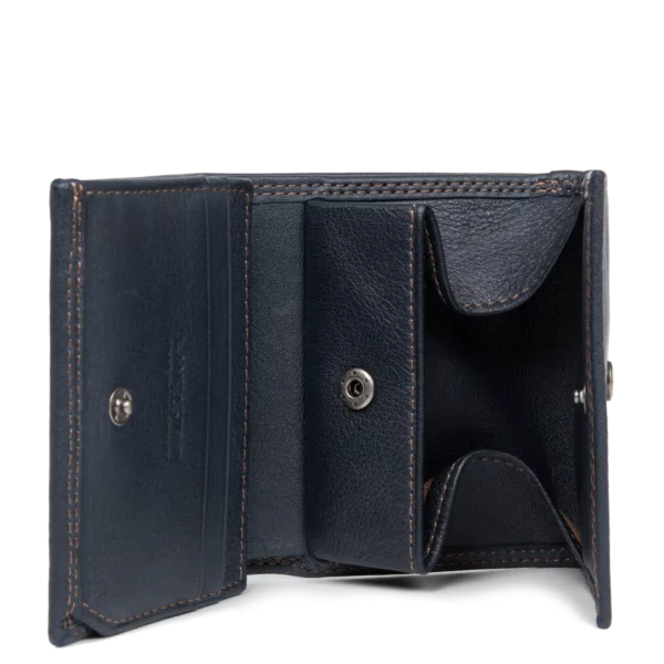 Porte-monnaie homme cuir soft vintage bleu Lancaster