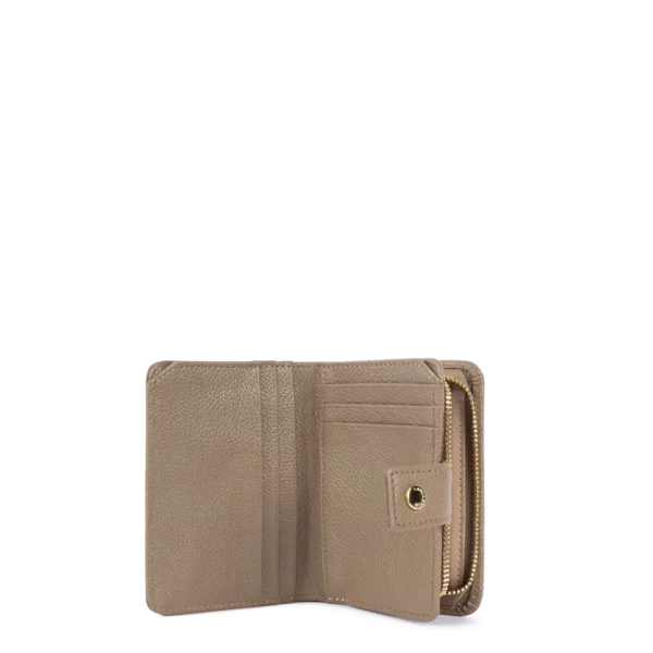 Portefeuille femme cuir Milano Ana Lancaster sable foncé