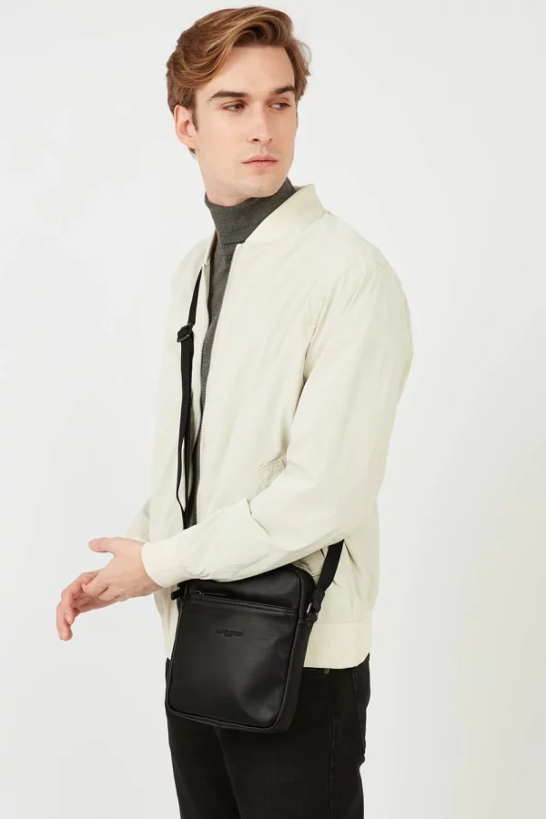 Sacoche homme cuir Lancaster Soft Vintage noir