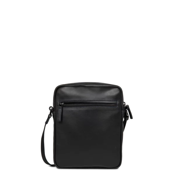 Sacoche homme cuir Lancaster Soft Vintage noir/bleu