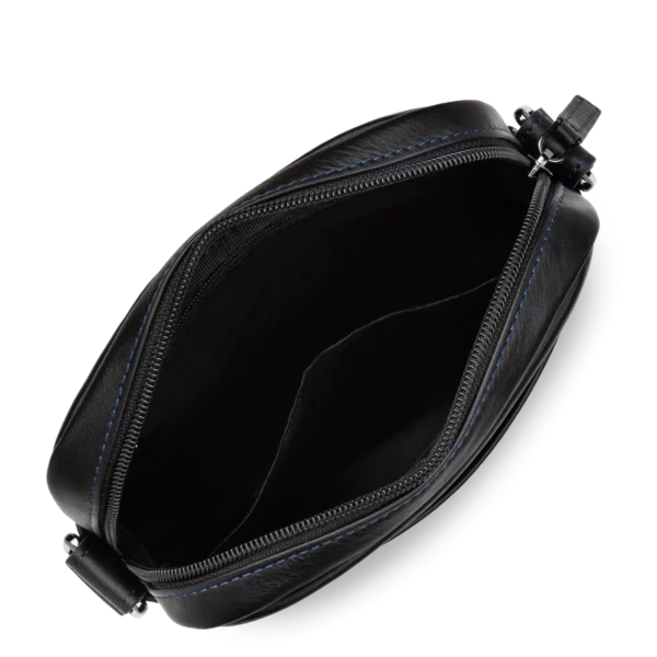 Sacoche homme cuir Lancaster Soft Vintage noir/bleu