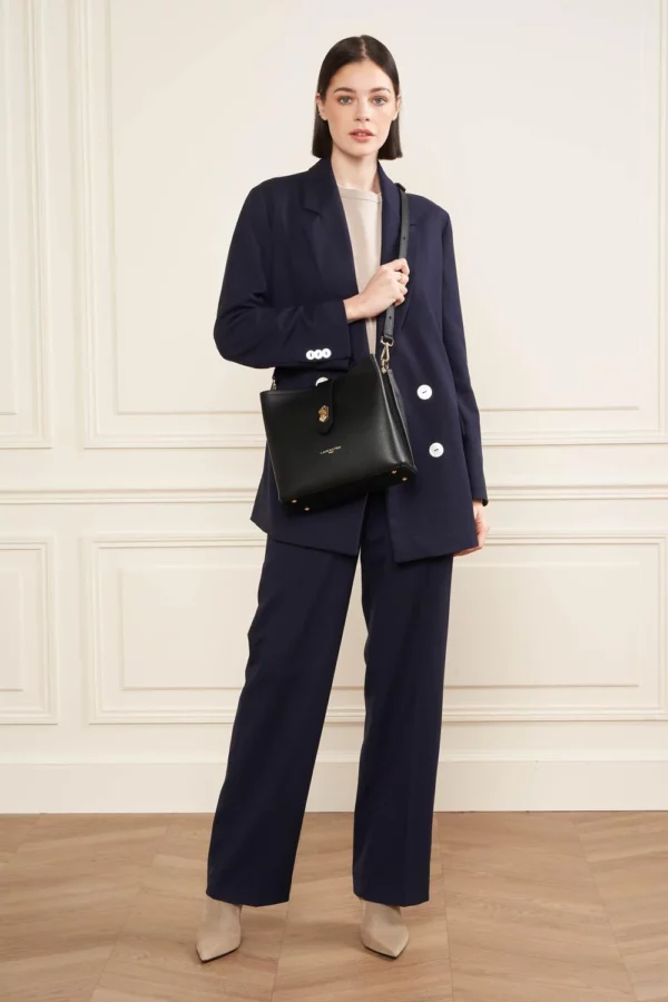 Sac seau Top Double noir cuir Lancaster