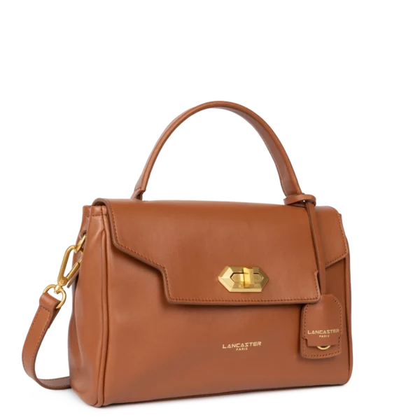Sac cartable cuir cognac Lancaster Donna Grace